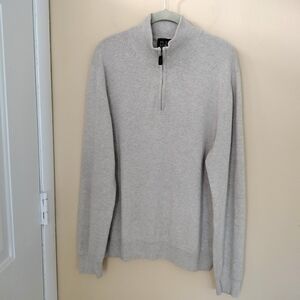 Jos A Bank Mens Pima Cotton Cream 1/4 Zip Sweater L Business Causal Office